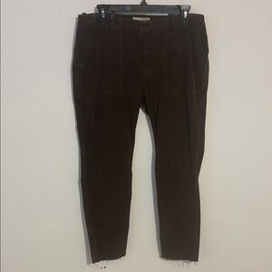 Nili Lotan Dark Brown Corduroy Cropped Pants